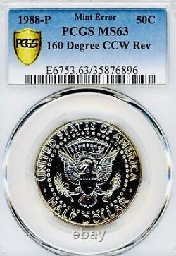 1997-S Kennedy Clad Half Dollar MINT ERROR PCGS-MS63 50C 160 Degree CCW REV