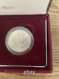 1998 Kennedy Collectors 2 Coin Set Silver Dollar & Matte Half Dollar W BOX & COA