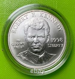 1998 Kennedy collectors set Matte JFK HALF/ RFK Dollar box & coa