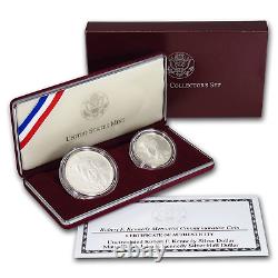 1998-S Kennedy Commemorative Silver Dollar and Half Dollar Matte 2-Coin Set