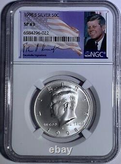 1998 S Ngc Sp69 Silver Matte Proof Like Kennedy Half Dollar 50c Signature Label