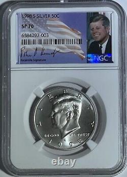 1998 S Ngc Sp70 Silver Matte Proof Like Kennedy Half Dollar 50c Signature Label