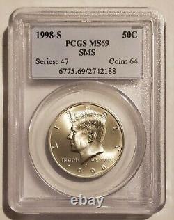 1998 S Silver Kennedy Half Dollar PCGS MS69 SMS Matte