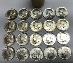 1 BU Original Paper Bank Roll 1964p 90% Silver Kennedy Half Dollars $10 FV