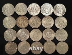 1 Roll (20) 90% Silver 1964 Kennedy Half Dollars (#11)