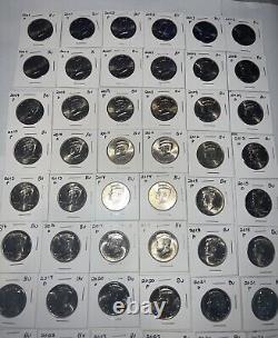 2001 -2024 P&D Bu Kennedy Set 48 Coins? All From US Mint Rolls. Free