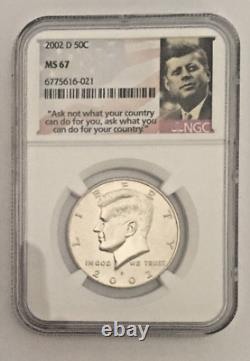 2002 D Kennedy Half Dollar Ngc Ms67