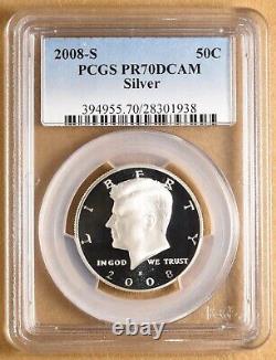2008 S Proof Kennedy Silver Half Dollar PCGS PR70DCAM