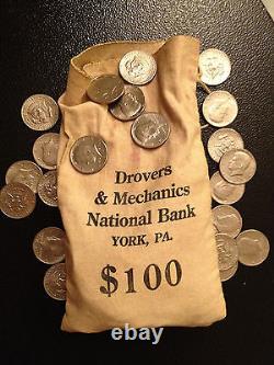 200 Coin Lot 2x Silver 90% 40% 1971 1972 PD Kennedy Half dollars Bank Bag