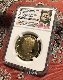2014 Gold Kennedy Half Dollar 50th Anniversary NGC PF70 ANA Inaugural Releases