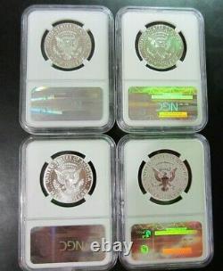 2014 Kennedy Half Dollar 4 coin Graded set 50th Anniversary NGC SP/PF 70