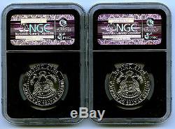 2014 P & D Kennedy 50th Anniversary Ngc Sp68 Clad High Relief Half Dollar Set