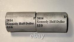 2014 P&D Kennedy Half Dollars US MINT (2-ROLLS) Uncirculated Set P D BU RARE