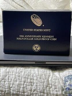 2014-W50th Anniversary Kennedy Half Dollar Gold Proof Coin, PCGS PR69DCAM. BOX/COA