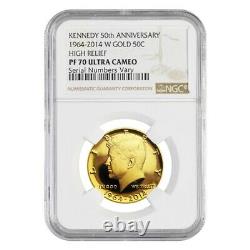 2014-W 3/4 oz Gold Kennedy Half Dollar Proof High Relief NGC PF 70 UCAM