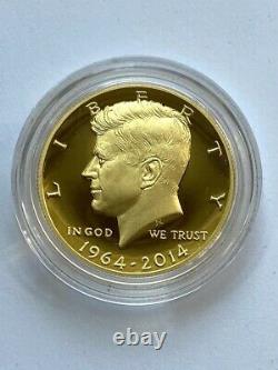 2014-W, 50th Anniversary Kennedy Gold Half Dollar! Full Set