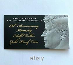 2014-W, 50th Anniversary Kennedy Gold Half Dollar! Full Set