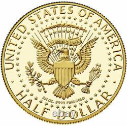 2014-W 50th Anniversary Kennedy Half Dollar Gold Proof Coin withOriginal BOX/COA