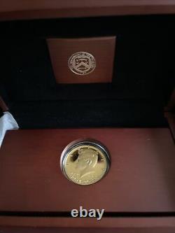 2014-W 50th Anniversary Kennedy Half Dollar Gold Proof, minor toning/patina