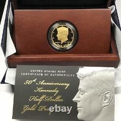 2014-W Gold Kennedy Half Dollar with box & COA 3/4 oz. 9999 fine gold