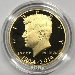 2014-W Gold Kennedy Half Dollar with box & COA 3/4 oz. 9999 fine gold