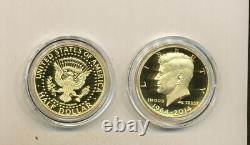 2014 W Proof GOLD Kennedy Half dollar 50th anniversary Complete OGP + COA