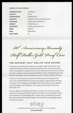 2014 w Kennedy Gold Half Dollar 3/4 Troy oz (. 9999) PCGS PR 70 DCAM First Strike
