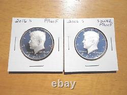 2016 P D S S Silver & Clad Proof Kennedy Half Dollar 4 Coin Lot Set PDSS