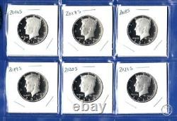 2016 S through 2021 S Clad Proof Kennedy Half Dollars Set 6 Coins