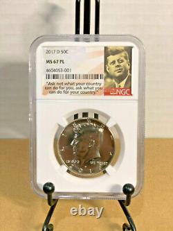2017-D Kennedy Half Dollar NGC MS67PL Mint State 67 Proof Like #4604053-001