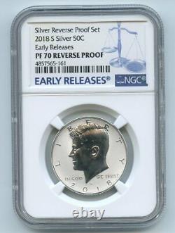 2018 S 50C Silver Reverse Proof Kennedy Half Dollar NGC PR70 Early Releases