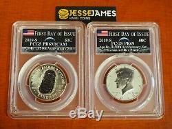 2019 S Reverse Proof Kennedy Apollo 11 Half Dollar Set Pcgs Pr69 First Day Issue