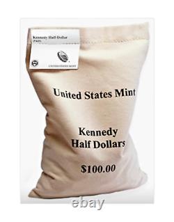 2022 Kennedy Half Dollars 50C US MINT 200 count bag US Mints 100 Dollar Coin Bag