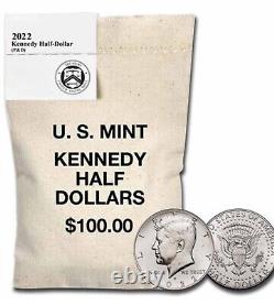 2022 Kennedy Half Dollars 50C US MINT 200 count bag US Mints 100 Dollar Coin Bag