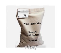 2022 Kennedy Half Dollars 50C US MINT 200 count bag US Mints 100 Dollar Coin Bag