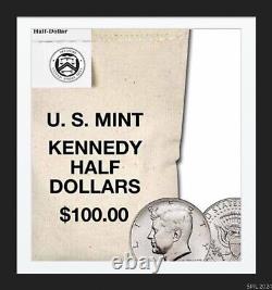 2022 Kennedy Half Dollars 50C US MINT 200 count bag US Mints 100 Dollar Coin Bag