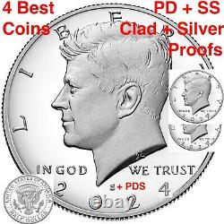 2024 PDSS Kennedy Half Dollar 2x Biz Strike+ Clad & Silver Proof P D S S Presale