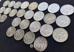 27 Kennedy Half Dollars- 40% Silver- Estate-US Coin Lot-Years 65, 66, 67, 68