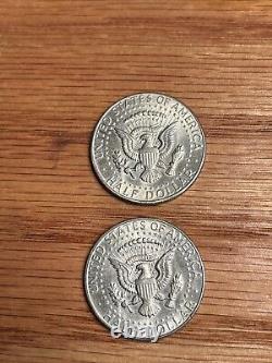 (2) 1966 kennedy Silver half dollar's