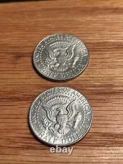 (2) 1966 kennedy Silver half dollar's