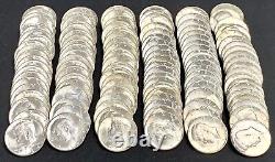 6 Rolls Kennedy Silver Half Dollars Uncirculated Coins -5 1964 P&d + 1 40% Roll