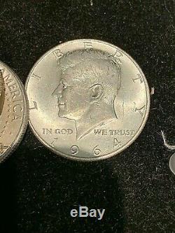 90% Silver 1964 Kennedy Half Dollars Roll of 20 $10 Face Value, from estate