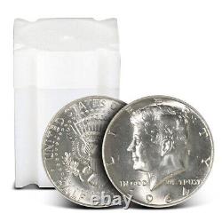 90% Silver Kennedy Half-Dollars $50 Face 100 Coins (1964) BRILLIANT UNCIRCULATED