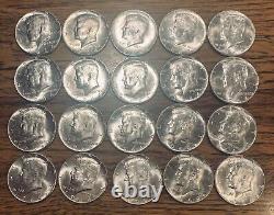 BU 1964 Kennedy Half Dollar Roll $10 20 Coin Lot Silver
