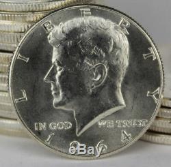 BU Roll of 20 1964 Kennedy Half Dollar 90% Silver Coins