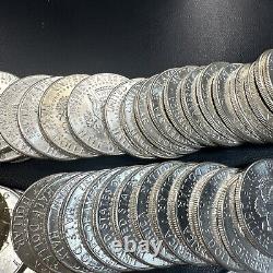 BU UNC 90% Silver 1964 D Kennedy Half Dollar 20-Coin Roll BU MS BLAST WHITE