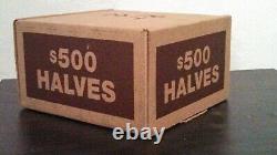 Box of Half Dollars sealed in unsearched bank rolls $500 face