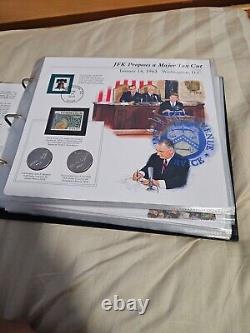 Complete Kennedy Uncirculated US Half Dollar Collection w Stamps and 23 coins