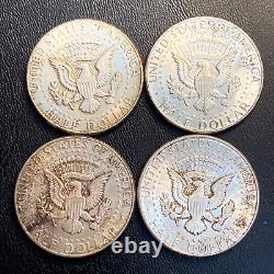 Half Roll 10 Coins End of Roll TONED 90% Silver 1964 Kennedy Half Dollars BU
