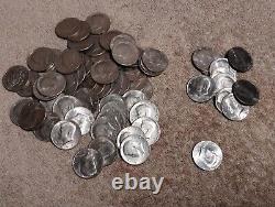 Huge Lot of 69 US Kennedy Half Dollar Coins Most are 1970s